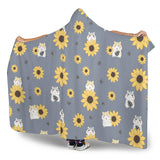 Cute Hamster Sunflower Pattern Background Hooded Blanket