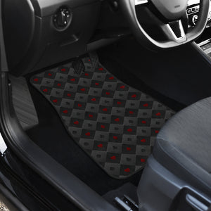 Casino Cards Suits Pattern Print Design 05 Front Car Mats