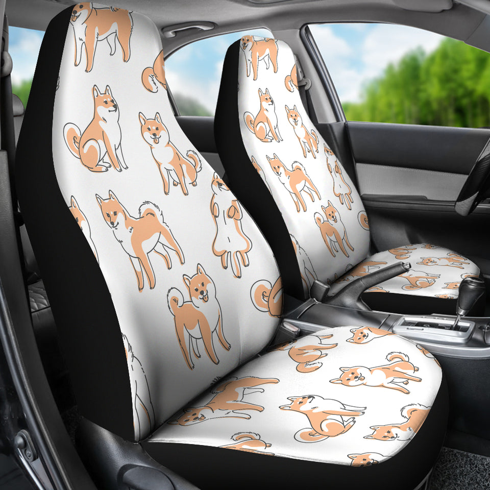 Shiba Inu Dog Pattern  Universal Fit Car Seat Covers