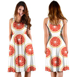 Grapefruit Pattern Sleeveless Midi Dress