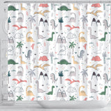 Cute Cartoon Dinosaurs Tree Pattern Shower Curtain Fulfilled In US