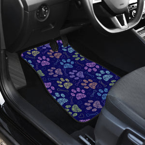 Dog Paws Pattern Print Design 02 Front Car Mats