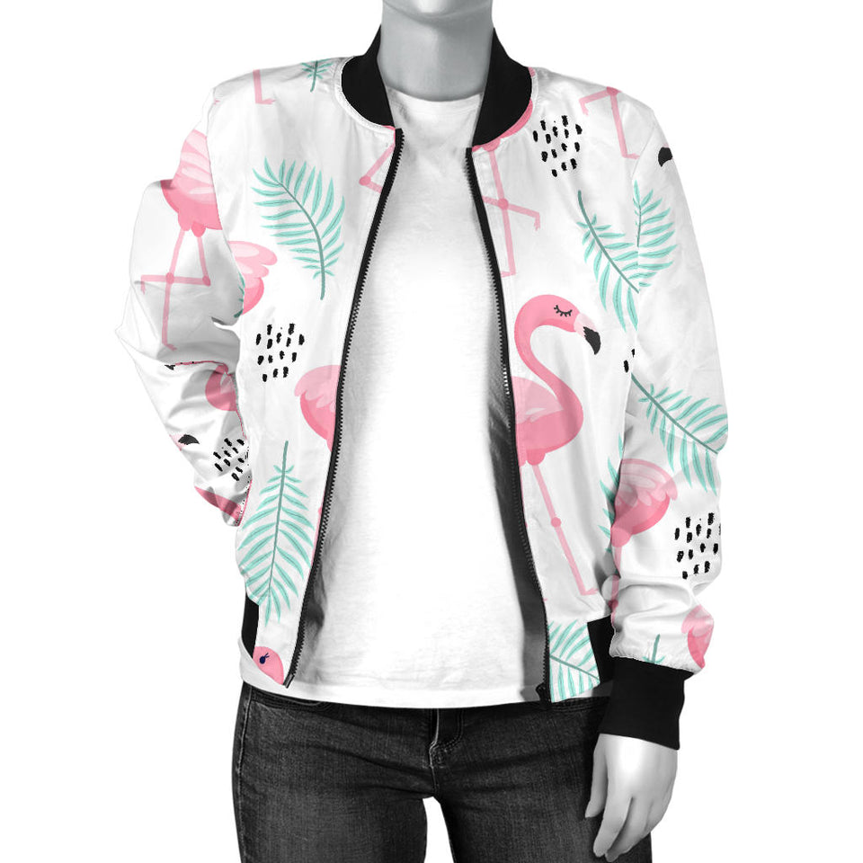 Cute Flamingo Pattern Women'S Bomber Jacket