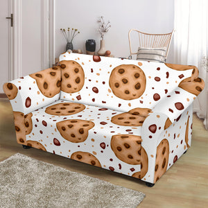 Chocolate Chip Cookie Pattern Loveseat Couch Slipcover
