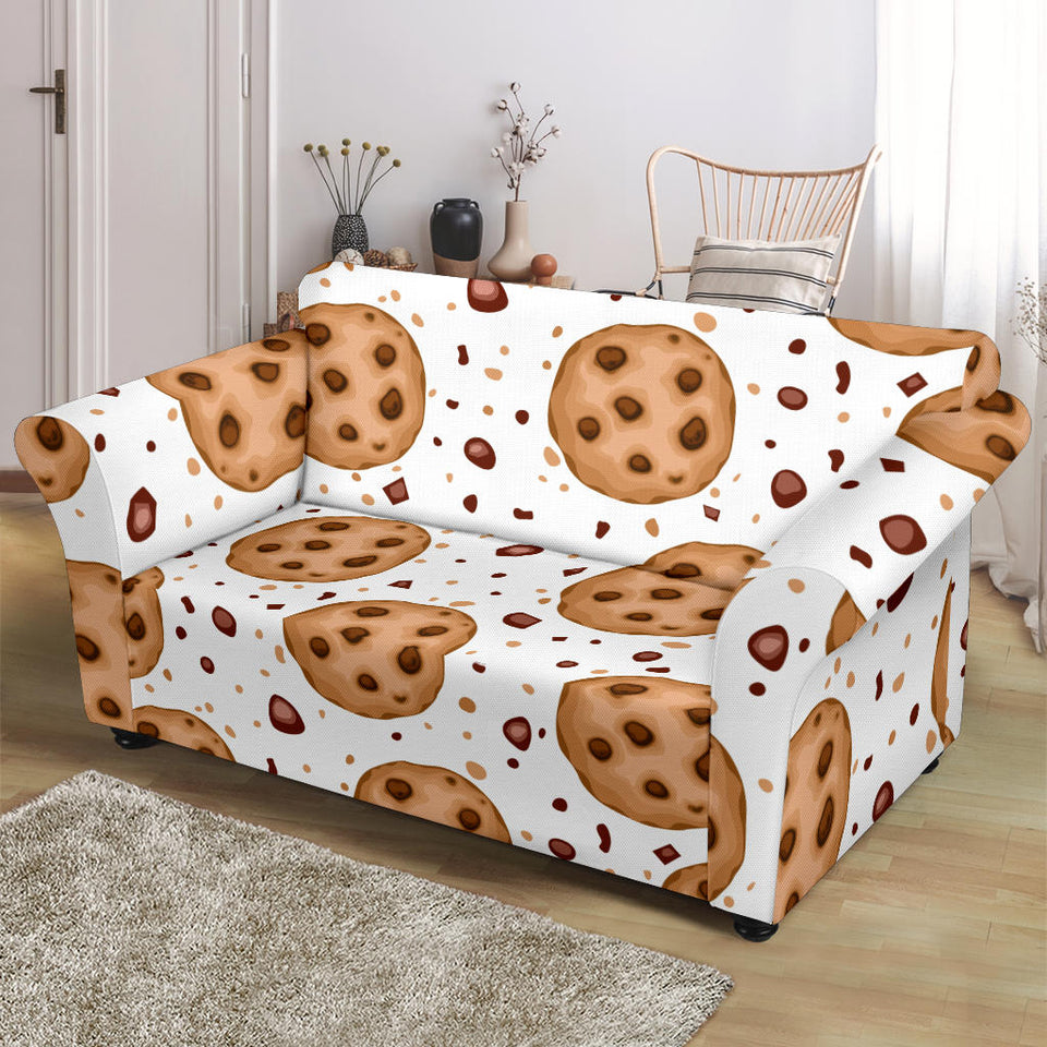 Chocolate Chip Cookie Pattern Loveseat Couch Slipcover