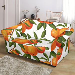 Oranges Pattern Background Loveseat Couch Slipcover