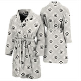 Dog Paws Pattern Print Design 03 Men's Bathrobe