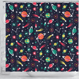 Colorful Space Pattern Planet Star Shower Curtain Fulfilled In US