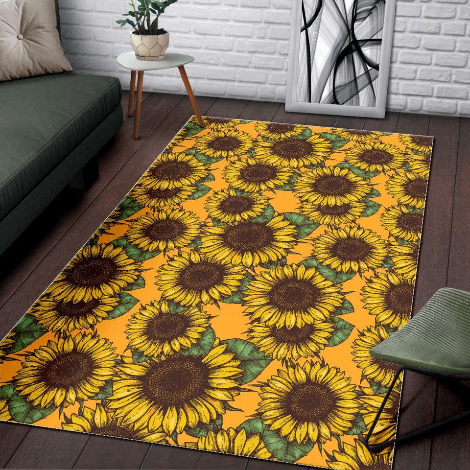 Sunflower Pattern Area Rug