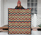 Zigzag  Chevron Colorful Pattern Premium Quilt