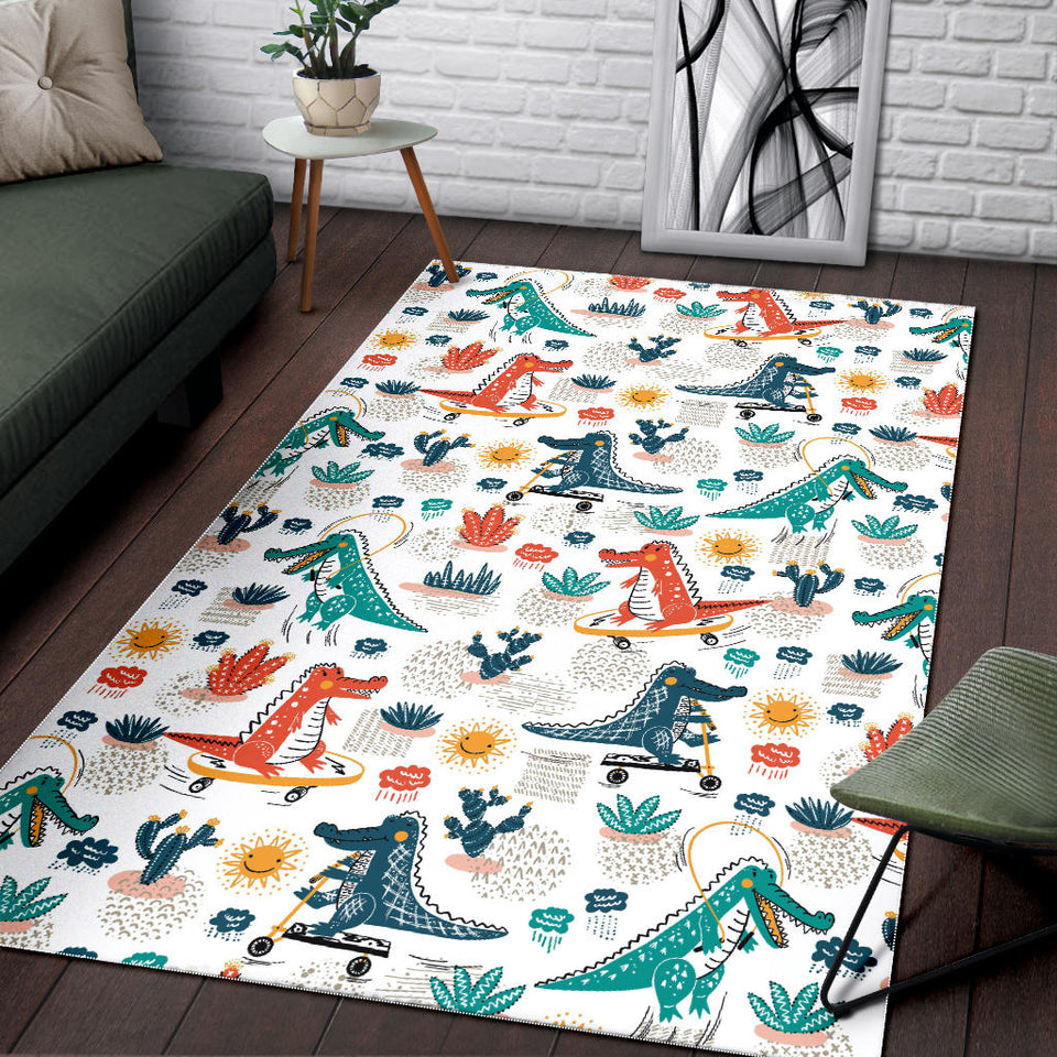 Cute Crocodile Pattern Area Rug