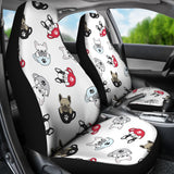 French Bulldog Cup Paw Pattern Universal Fit Car Seat Covers