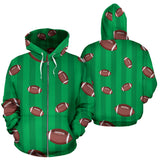 American Football Ball Field Background Zip Up Hoodie