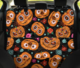 Pumpkin Flowers Spiderweb Halloween Theme Dog Car Seat Covers