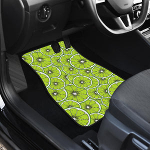 Slices Of Lime Design Pattern Front Car Mats