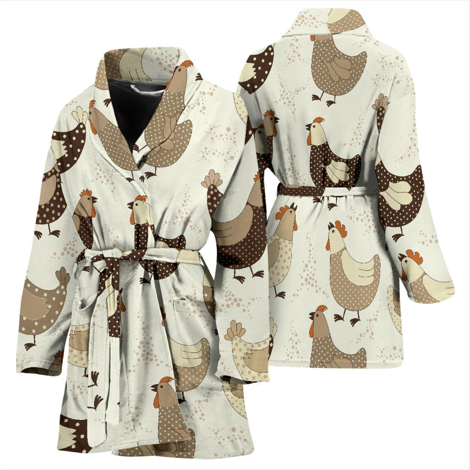 Cute Rooster Chicken Cock Women'S Bathrobe