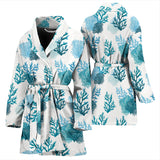 Coral Reef Pattern Print Design 04 Women's Bathrobe