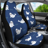 Cute White Baby Sea Lion Seal Pattern  Universal Fit Car Seat Covers