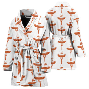 Sausage Pattern Print Design 05 Women's Bathrobe