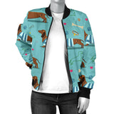 Dachshund Decorative Background Women'S Bomber Jacket
