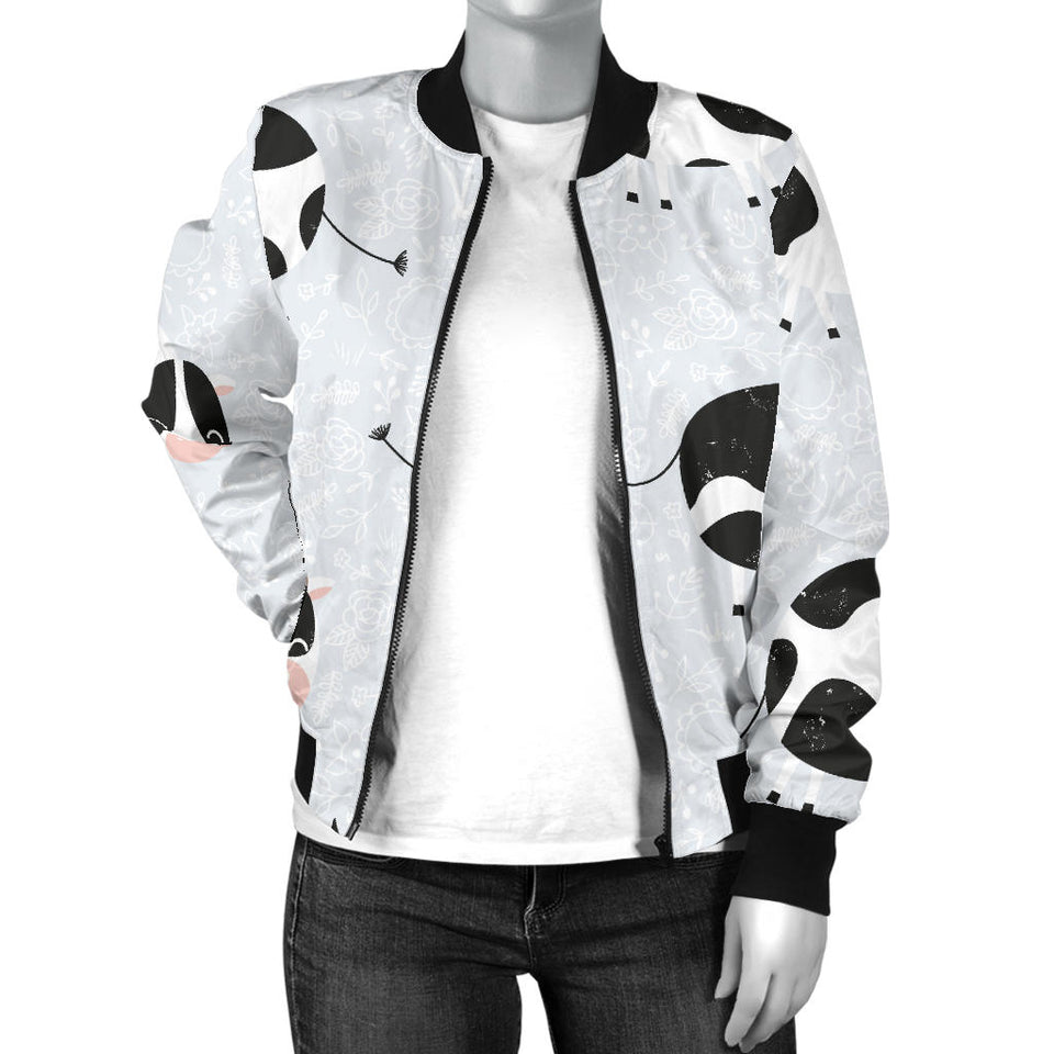 Cute Cows Pattern Women'S Bomber Jacket