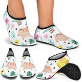 Cute Elephants Palm Tree Flower Butterfly Pattern Aqua Shoes