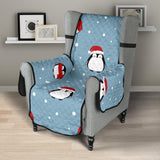Cute penguin christmas snow pattern Chair Cover Protector
