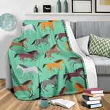 Colorful Horses Pattern Premium Blanket