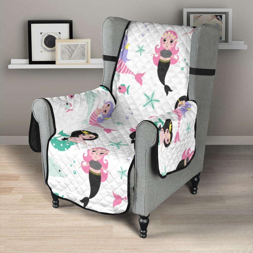 cute mermaid dolphin fish starfish pattern Chair Cover Protector