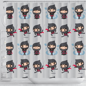 Cute Ninja Pattern Shower Curtain Fulfilled In US