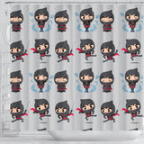 Cute Ninja Pattern Shower Curtain Fulfilled In US