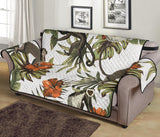 Monkey red hibiscus flower palm leaves floral pattern Sofa Cover Protector