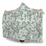 Hand Drawn Blueberry Pattern Hooded Blanket