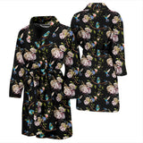Hummingbird Pattern Print Design 03 Men's Bathrobe