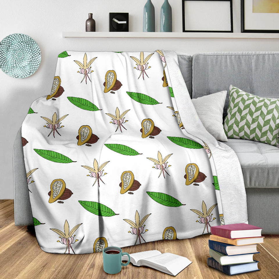 Color Hand Drawn Cocoa Pattern Premium Blanket