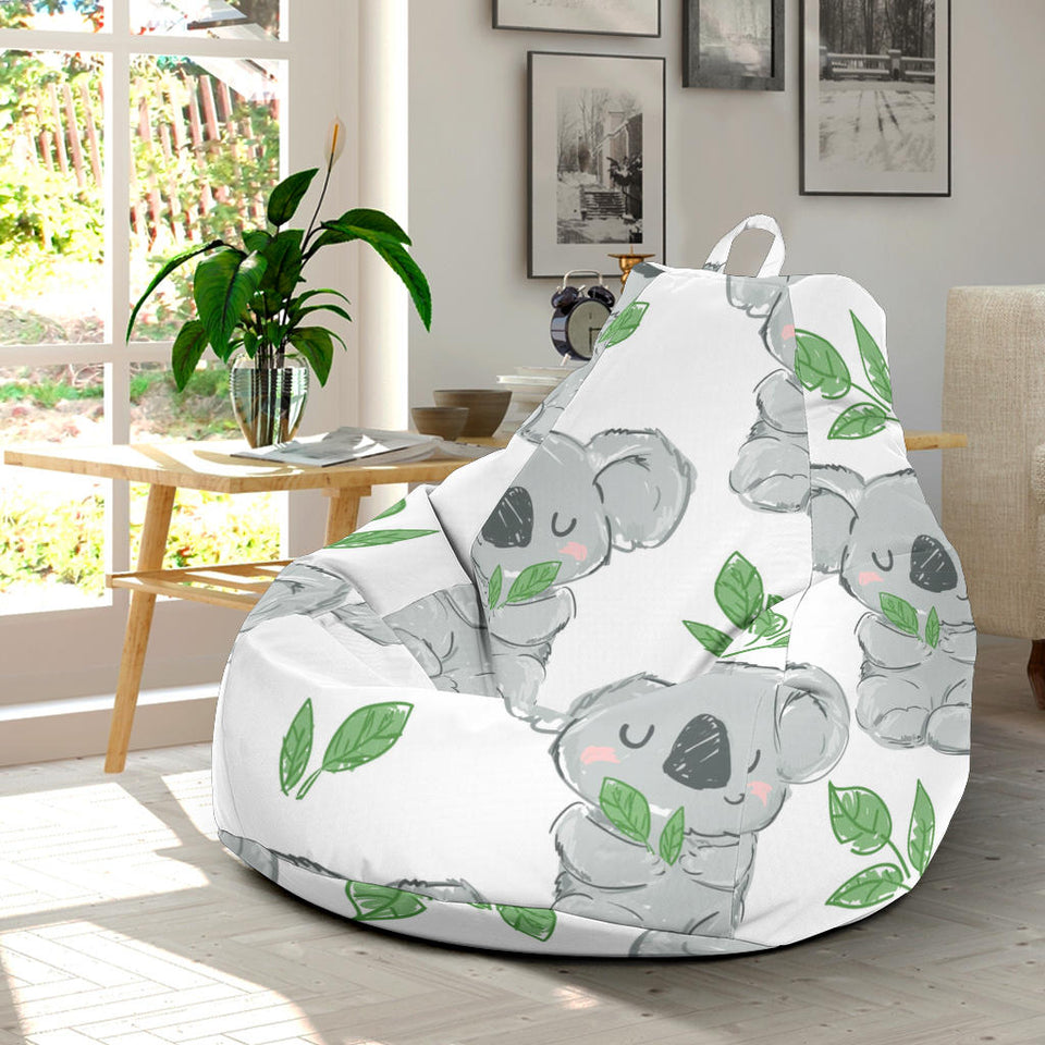 Hand Drawn Koala Leaves Pattern Bean Bag Cover