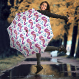 Purple Seahorse Blue Coral Pattern Umbrella