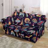 Colorful Mushroom Pattern Loveseat Couch Slipcover