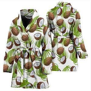 Coconut Pattern Print Design 04 Women's Bathrobe