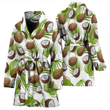 Coconut Pattern Print Design 04 Women's Bathrobe