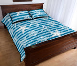 Starfish blue blackground Quilt Bed Set