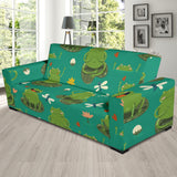 Cute Frog Dragonfly Design Pattern Sofa Slipcover