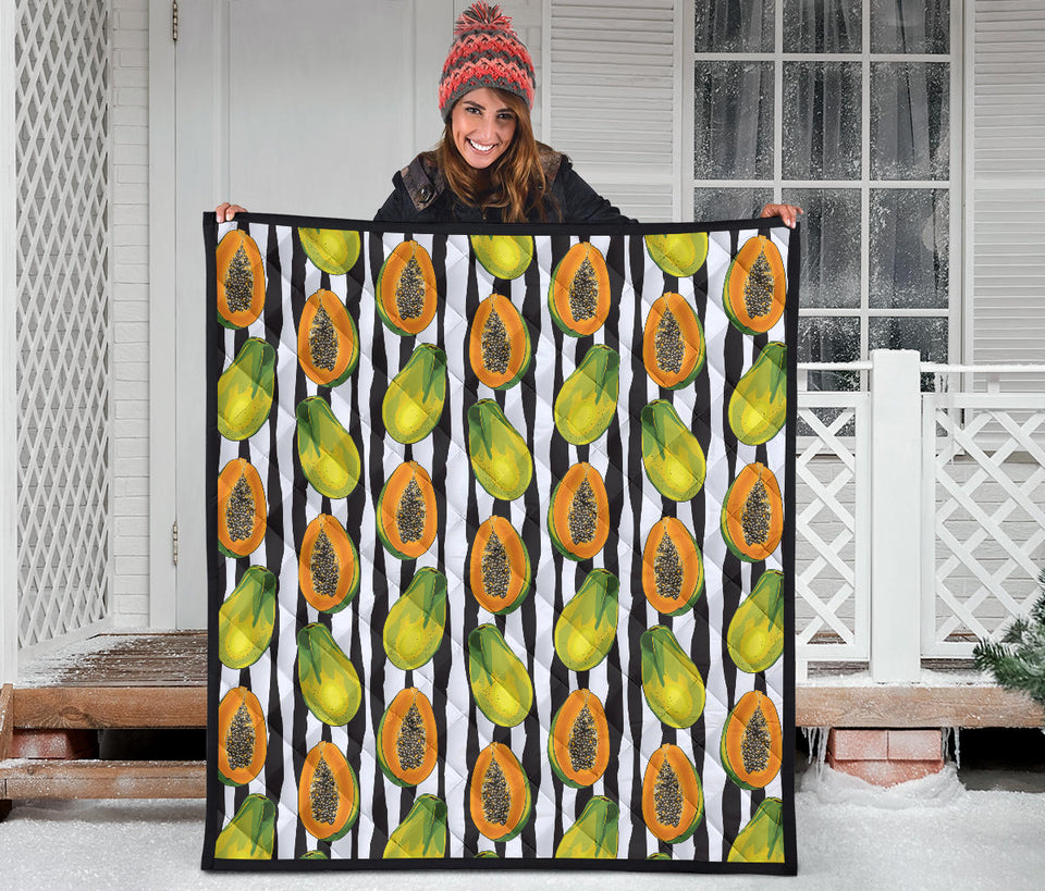 Papaya Design Pattern Premium Quilt