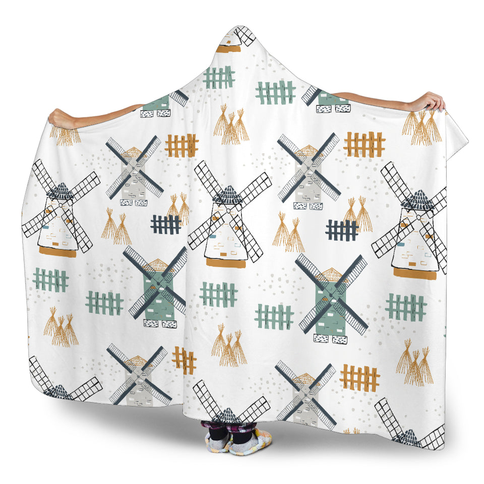 Windmill Pattern Hooded Blanket