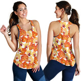 Orange yellow orchid flower pattern background Women Racerback Tank Top