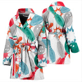 Watercolor Bowling Pattern Women'S Bathrobe