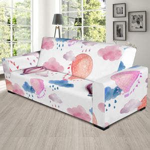 Watercolor Air Balloon Cloud Pattern Sofa Slipcover