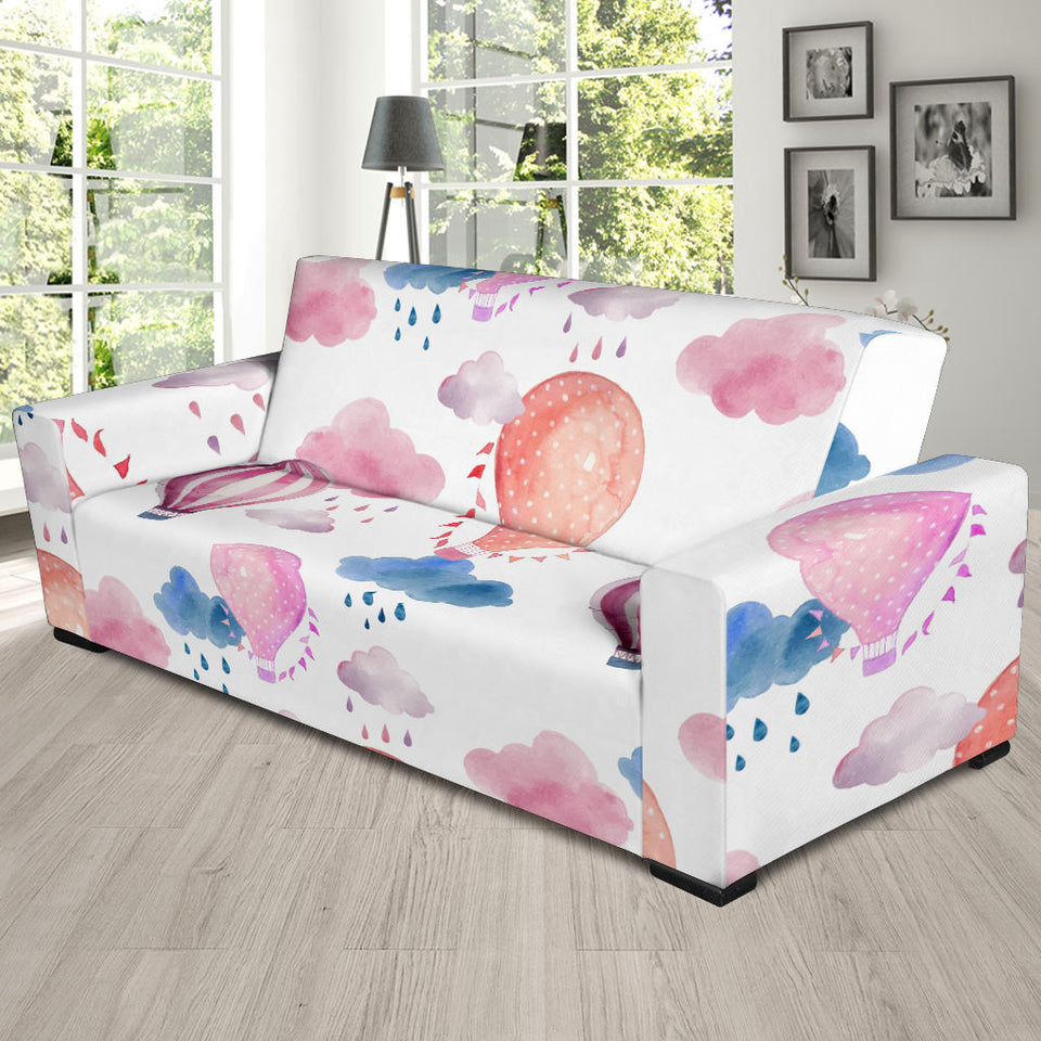 Watercolor Air Balloon Cloud Pattern Sofa Slipcover