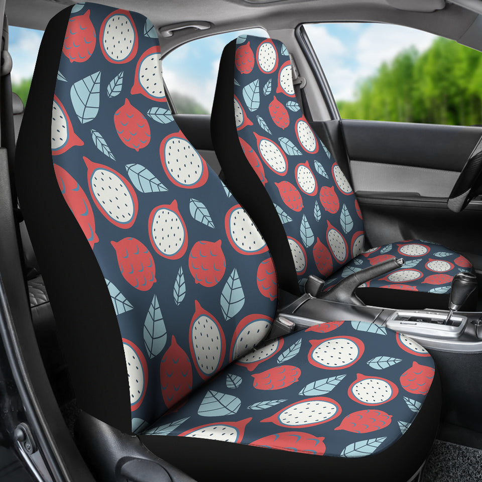 Dragon Fruits Dark Blue Background Universal Fit Car Seat Covers