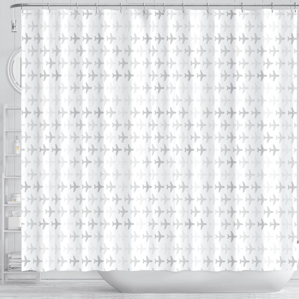 Airplane Print Pattern Shower Curtain Fulfilled In US